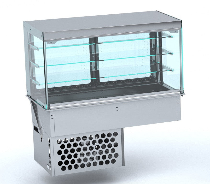 Drop-in vitrine cubique réfrigérée - fermé 4/1 1440x720x1430 mm 1.09 kW Combisteel - Vitrine Réfrigérée Drop-In professionnel CHR - matériel cuisine pro - Cuistéo