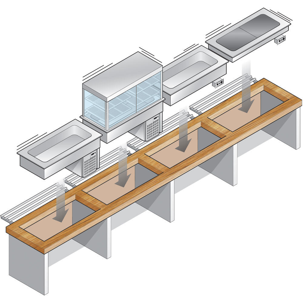 Elément cuve -vitrine 3 niv. fermé -3x GN1/1 - Diamond