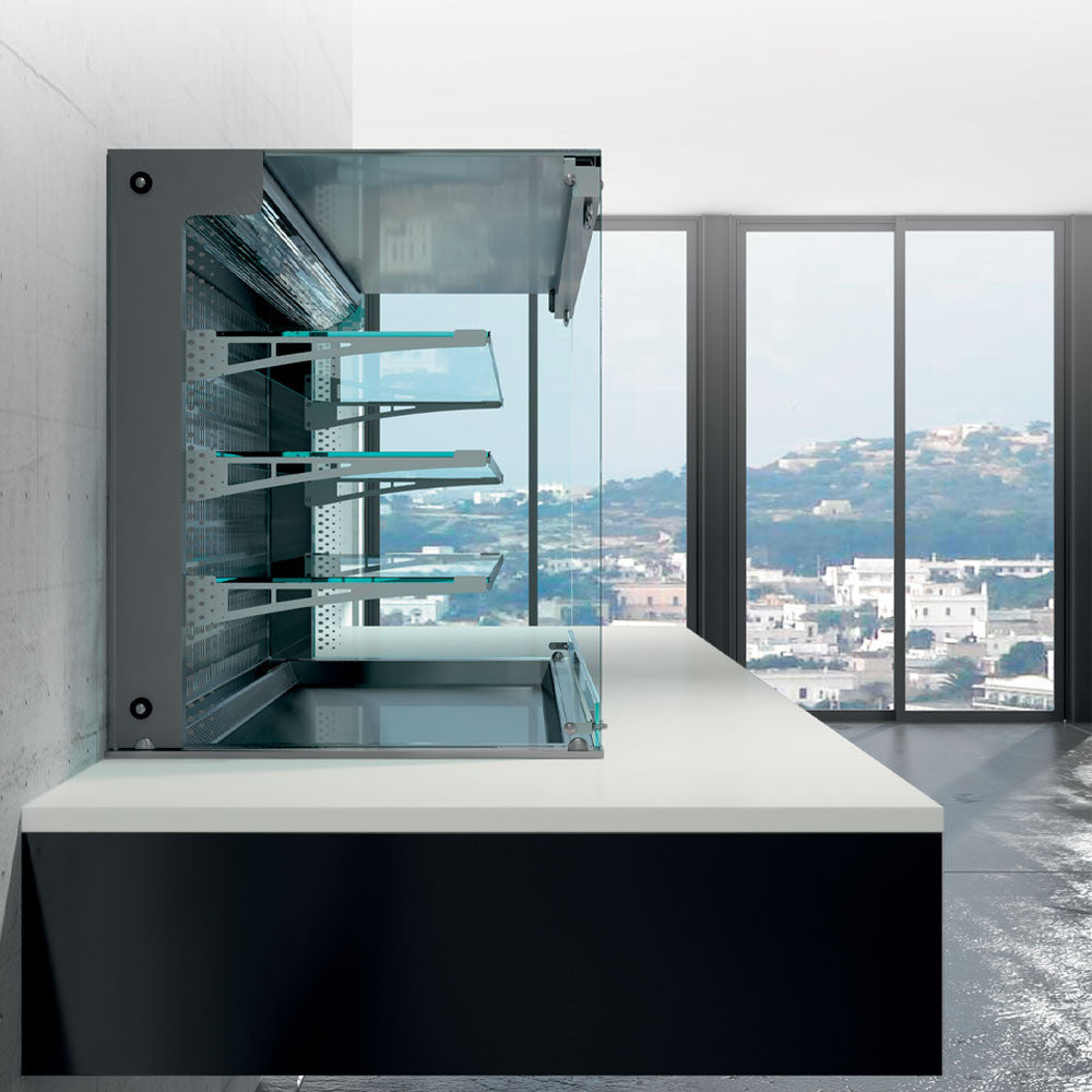 Mural avec cuve et vitrine réfrigérées - 4x GN 1/1 - Diamond