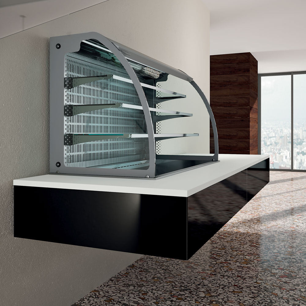 Mural avec top et vitrine réfrigérés ventilés - 4x GN 1/1 - Diamond