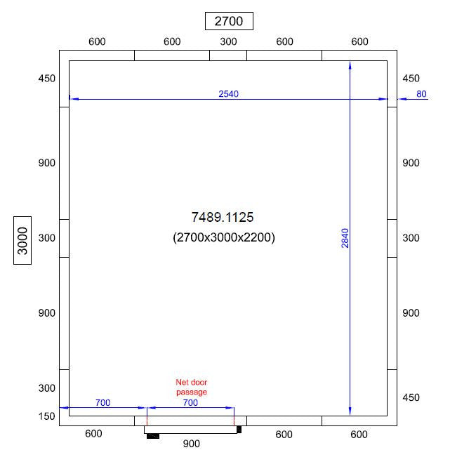 Chambre froide positive avec groupe 2700x3000x2200 14.7 L Combisteel - Chambre Froide Positive professionnel CHR - matériel cuisine pro - Cuistéo