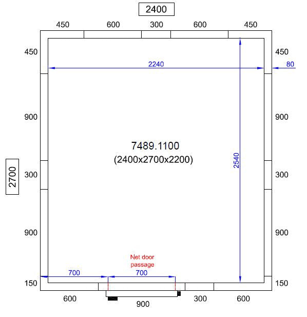Chambre froide positive avec groupe 2400x2700x2200 11.6 L Combisteel - Chambre Froide Positive professionnel CHR - matériel cuisine pro - Cuistéo