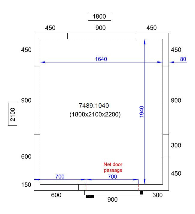 Chambre froide positive avec groupe1800x2100x2200 6.5 L Combisteel - Chambre Froide Positive professionnel CHR - matériel cuisine pro - Cuistéo
