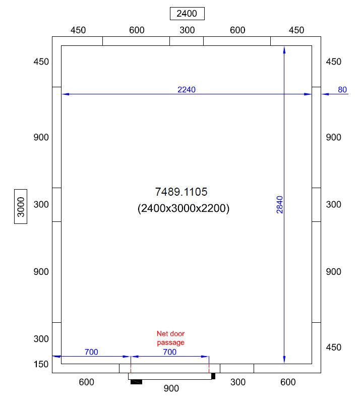 Chambre froide groupe négatif 2400x3000x2200 13 L Combisteel - Chambre Froide professionnel CHR - matériel cuisine pro - Cuistéo