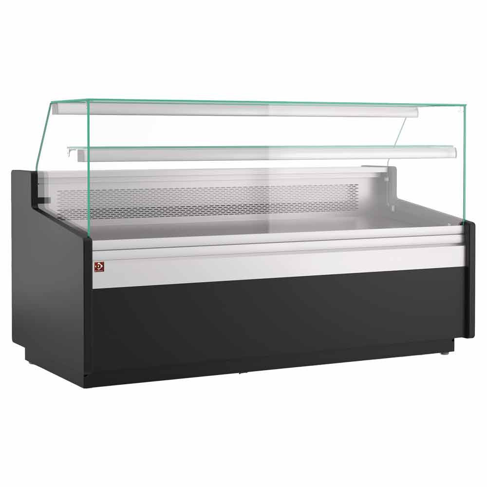 Comptoir vitrine avec réserve neutre - noir - Diamond
