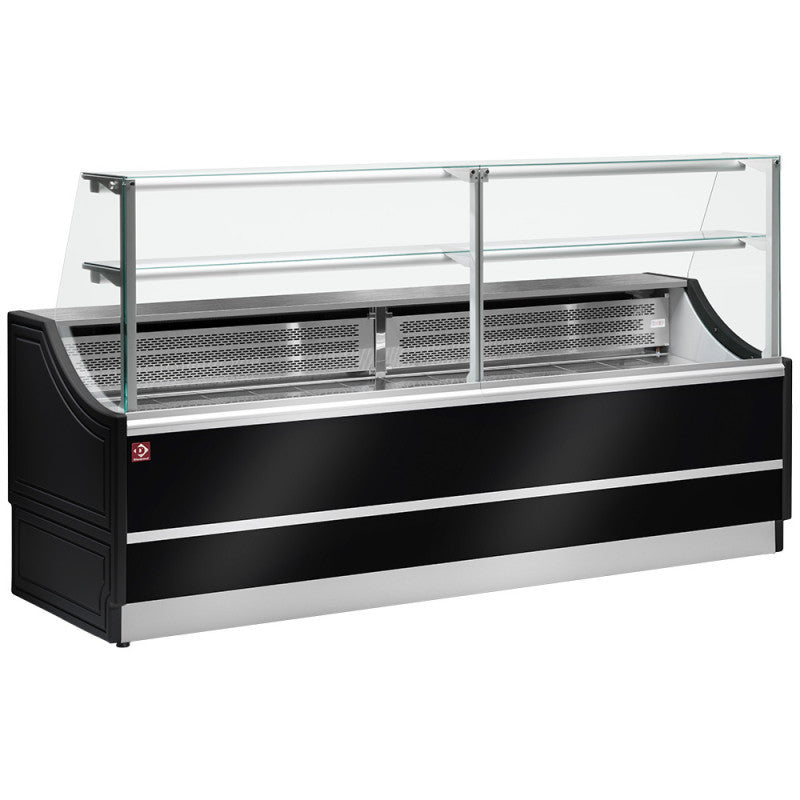 Comptoir neutre vitre droite 90° sans réserve - Diamond