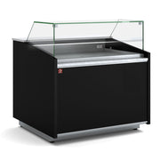 Comptoir vitrine neutre vitre basse avec réserve - Diamond