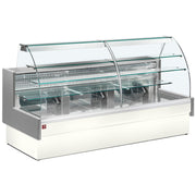 Comptoir vitrine réfrigéré vitre courbe gris / blanc - Diamond