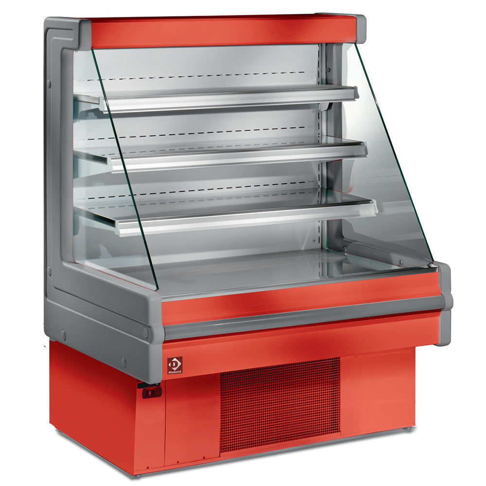 Vitrine réfrigérée libre service ventilé rouge - Diamond