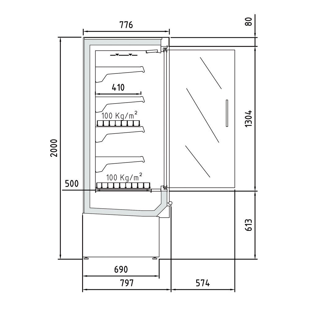 Armoire réfrigérée libre service ventilé + groupe - Diamond