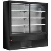 Armoire ventilée réfrigérée libre service avec portes coulissantes noir - Diamond