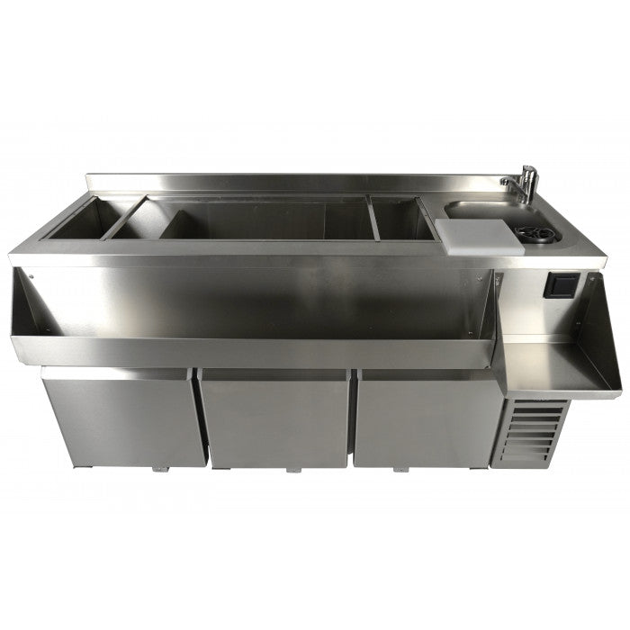 Table réfrigérée 3 portes avec bar à cocktails - Combisteel