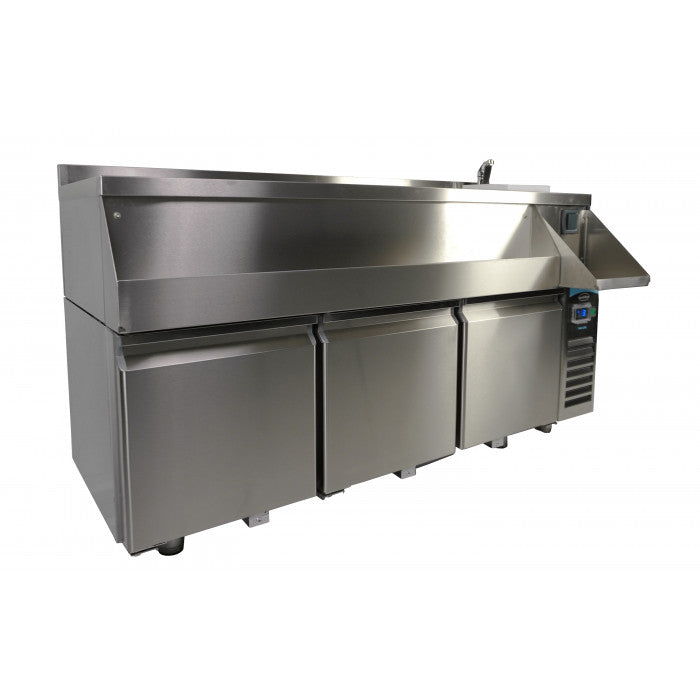 Table réfrigérée 3 portes avec bar à cocktails - Combisteel