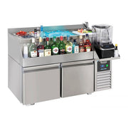 Table réfrigérée avec bar à cocktails - 2 portes pleines - Combisteel
