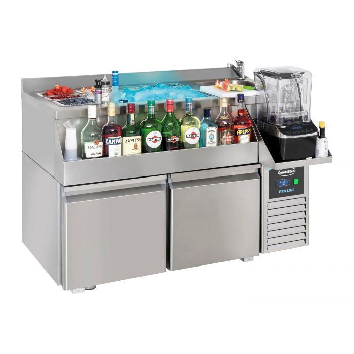 Table réfrigérée avec bar à cocktails - 2 portes pleines - Combisteel