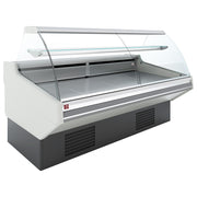 Comptoir ventilé, avec réserve, vitre bombée - Frontal BLANC - Diamond