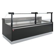 Comptoir ventilé, avec réserve, vitre verticale 90° avec relevage à piston - FULL BLACK - Diamond