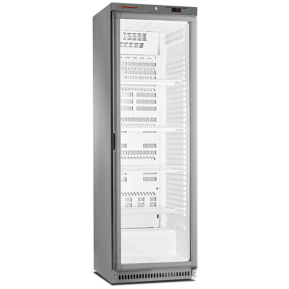 Armoire frigorifique vitrée ventilée 400L inox AISI 441 classe B avec éclairage LED et régulation électronique - Diamond