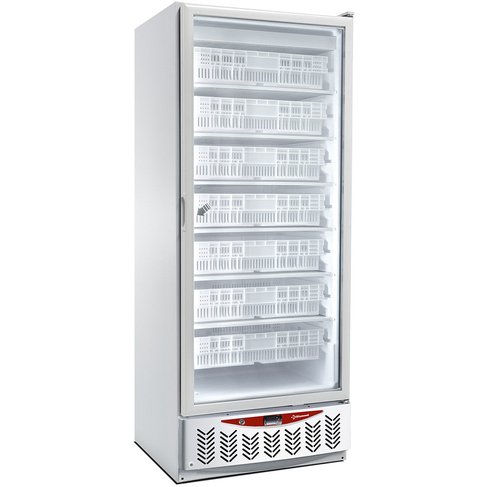 Congélateur statique porte vitrée 525L GN2/1 600x400 -22°C LED blanc - Diamond