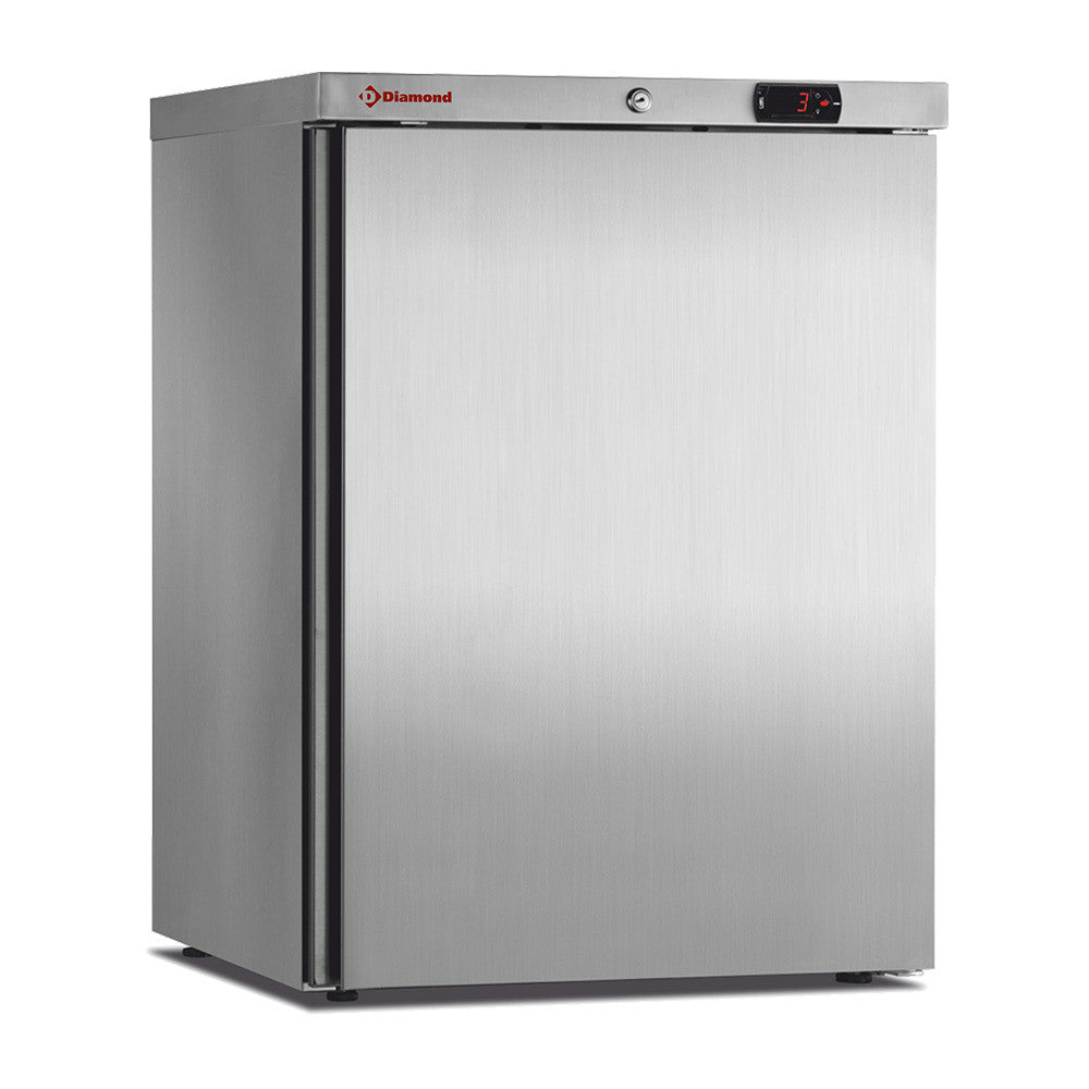 Frigo ventilé 150L en acier inox avec éclairage LED et porte réversible - Diamond