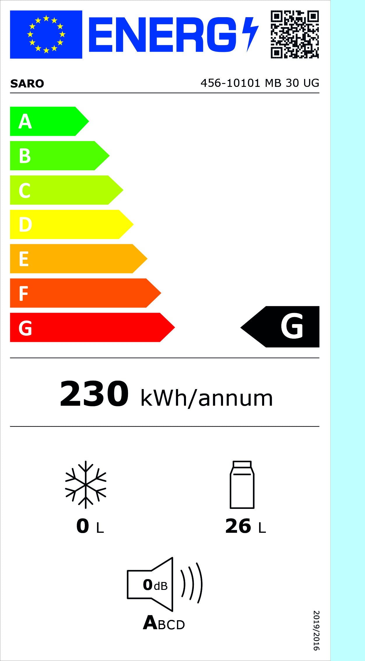 Minibar 28 Litres avec Porte Vitrée Éclairage LED Réglage Numérique - Saro