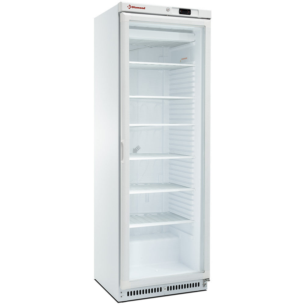 Armoire congélateur statique vitrée 400L -16° à -22°C LED serrure 6 grilles - Diamond