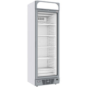 Vitrine ventilée négative 374L avec 5 niveaux fixes et caisson lumineux blanc - Classe C - Diverso