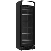 Vitrine ventilée négative 374L - 5 niveaux fixes caisson lumineux -18°/-24° - Noir - Diverso