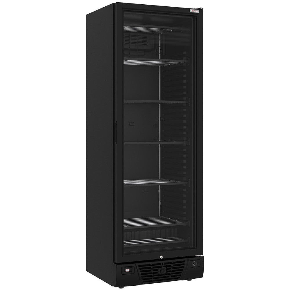 Vitrine ventilée négative 382L - 5 niveaux fixes - Design noir élégant - Température -18° à -24° - Diverso