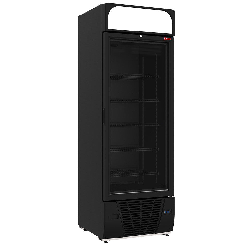 Vitrine ventilée négative 496L 6 niveaux fixes caisson lumineux noir - Classe C - Diamond