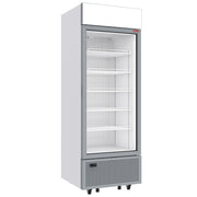 Vitrine ventilée négative vitrée 646L - 5 niveaux fixes caisson lumineux double vitrage - BLANCHE - Diamond