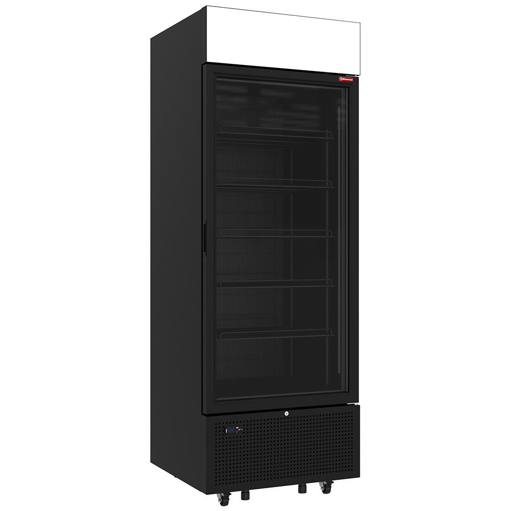 Vitrine ventilée négative 646L 5 niveaux fixes caisson lumineux noir - Classe C - Diamond