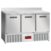 Table frigorifique , 3 portes GN 1/1, avec dosseret - Diamond