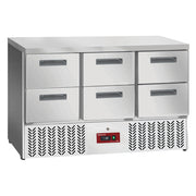 Table frigorifique , 6x 1/2 tiroirs GN 1/1 - Diamond