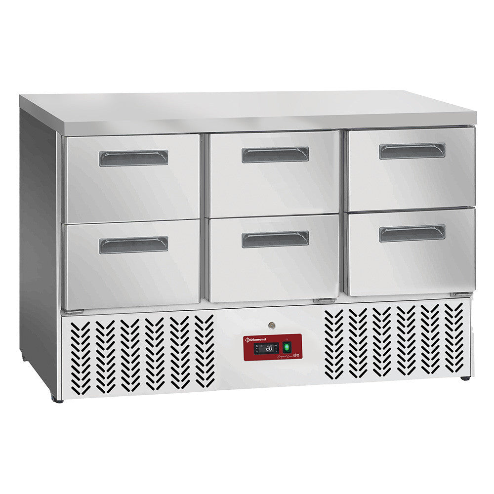 Table frigorifique , 6x 1/2 tiroirs GN 1/1 - Diamond