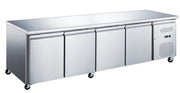 Table réfrigérée - 553L - 223cm - 4 portes inox 305 W Maxima - Table réfrigérée professionnel CHR - matériel cuisine pro - Cuistéo