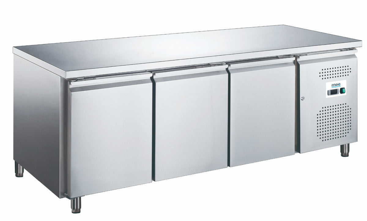 Table réfrigérée positive - 3 portes - 417L - 1795x700x850mm - -2/+8°C - Mec