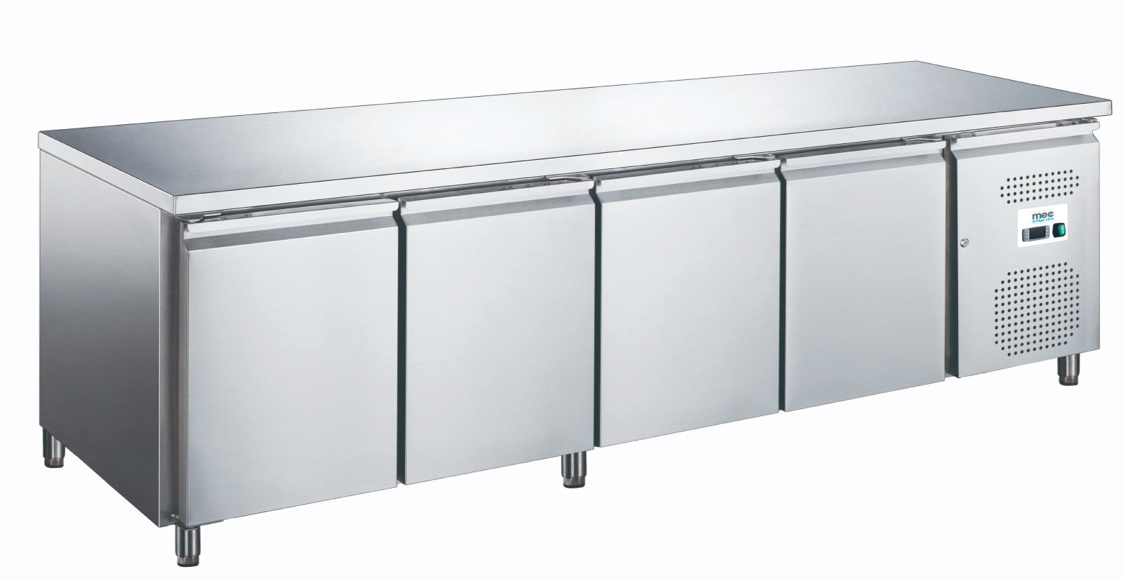 Table réfrigérée positive - 4 portes - 2230x700x850mm - -2/+8°C - Mec