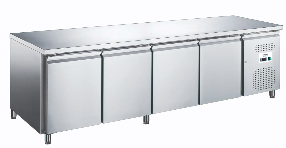 Table réfrigérée positive - 4 portes - 2230x700x850mm - -2/+8°C - Mec