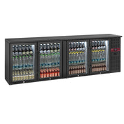 Refroidisseur de bouteilles 4 portes vitrées, 620 litres, pieds réglables - Diamond