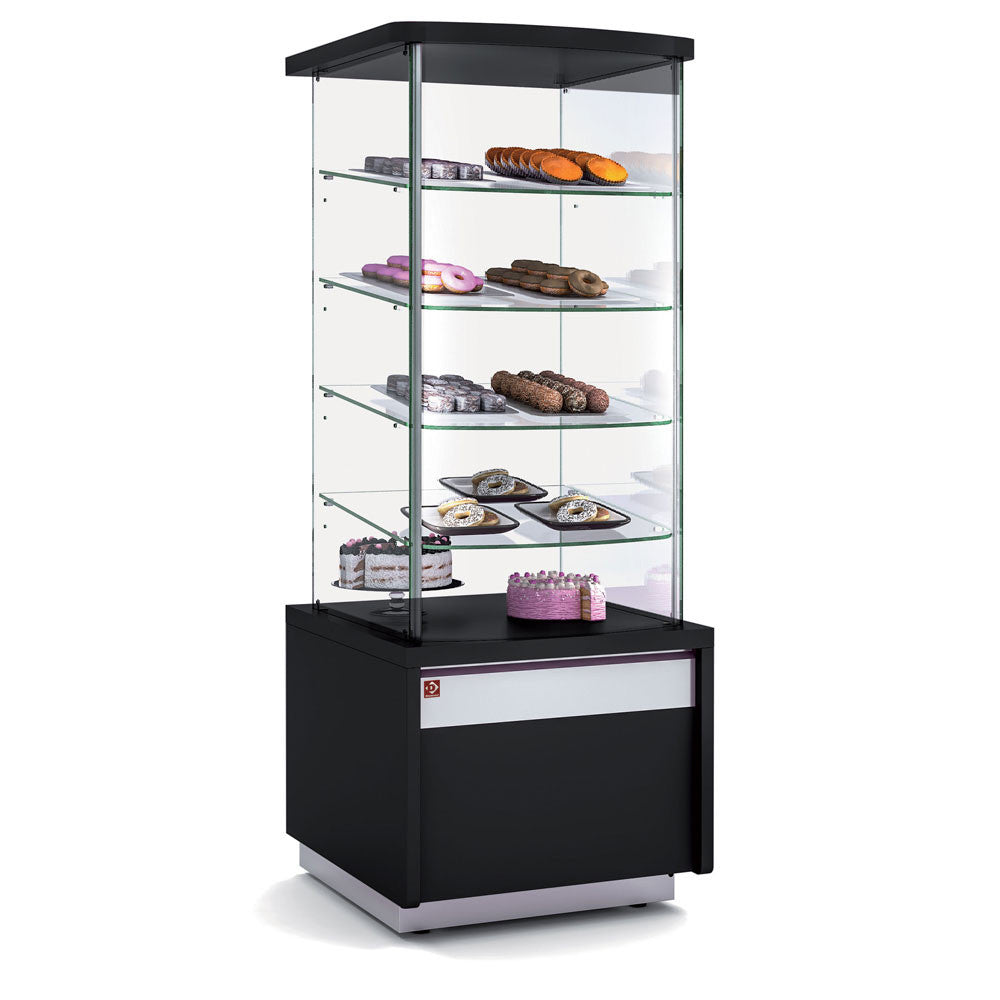 Meuble neutre avec vitrine de présentation haute ? noir - Diamond