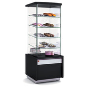 Meuble neutre avec vitrine de présentation haute ? noir - Diamond