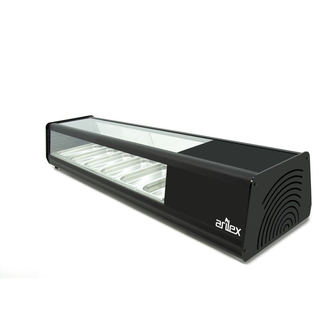 Vitrine réfrigérée - 4 GN1/3 - Couvercle - Couleur noire - Arilex