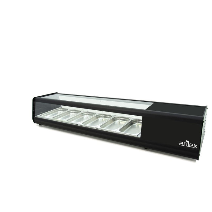 Vitrine réfrigérée - 4 GN1/3 - Couvercle - Couleur noire - Arilex
