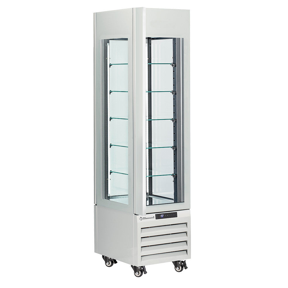 Vitrine "FULL vitrée" 260 Lt., 5 niveaux en verre, ventilée -ICE CREAM & PASTRY - BLANC - Diamond