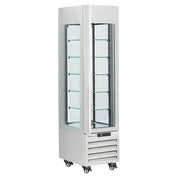 Vitrine "FULL vitrée" 260 Lt., 5 niveaux en verre, ventilée -ICE CREAM & PASTRY - BLANC - Diamond