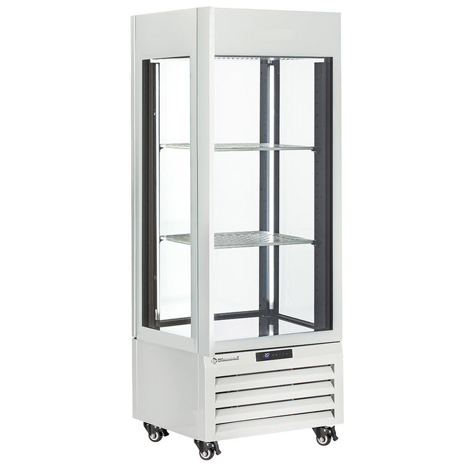 Vitrine "FULL vitrée" 440 Lt., 1 niveau + 2 étagères, ventilée - WINE - BLANC - Diamond