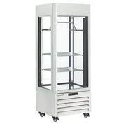 Vitrine "FULL vitrée" 440 Lt., 2 étagères & barre à viande, ventilée - MEAT - BLANC - Diamond