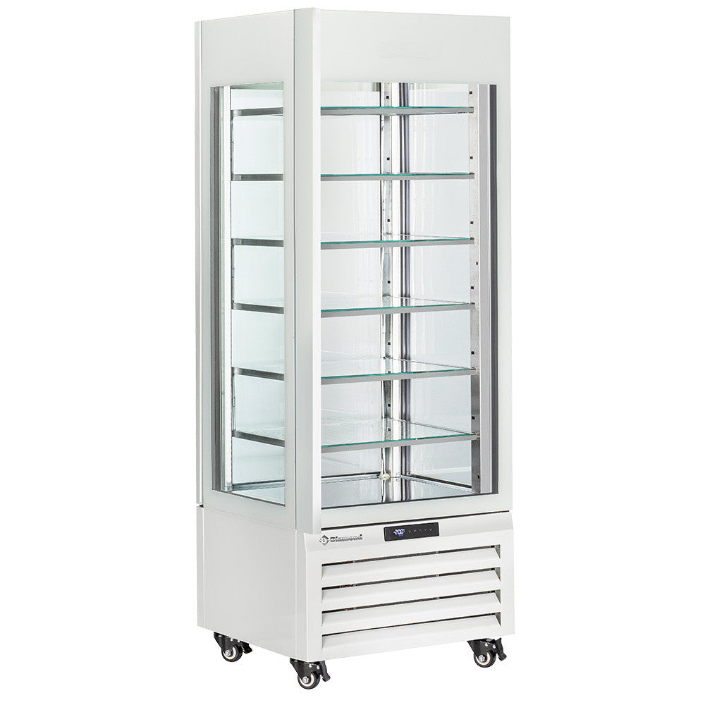 Vitrine "FULL vitrée" 440 Lt., 6 niveaux en verre, statique - ICE CREAM - BLANC - Diamond
