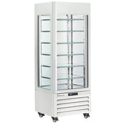 Vitrine "FULL vitrée" 440 Lt., 6 niveaux en verre, statique - ICE CREAM - BLANC - Diamond